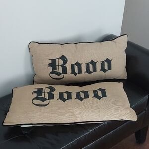 Pottery Barn Tan Pillow with Black Trim